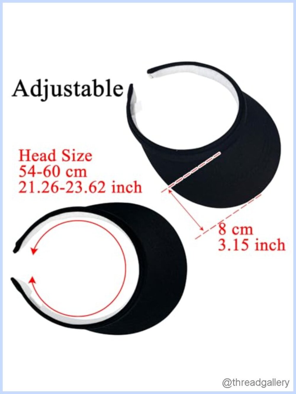 Wide Brim Adjustable Clip On Sun Visor Hat for Women Men Beach - Picture 5 of 6